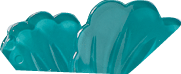 Objeto de pl stico azul con forma ondulada que parece una herramienta o accesorio. Descripci n generada con IA