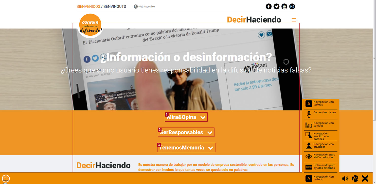 Les webs de Consum ja estan a prova de sordera, 